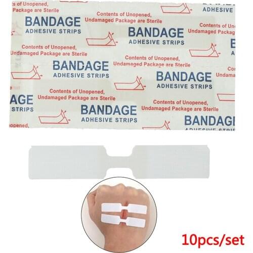 10PCs/Box Waterproof Band Aid Adhesive Bandages Butterfly Adhesive Wound Closure Band Aid Emergency Kit 70x12mm