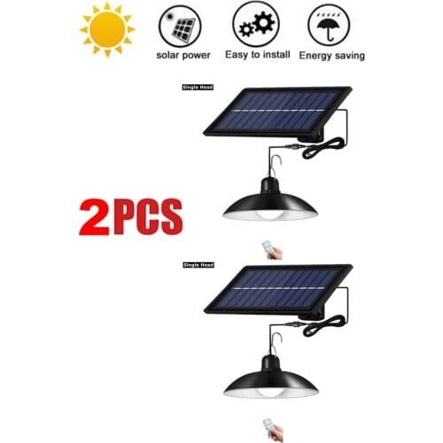 2pcs remote 30 led 2 head Retro Lampshade LED Solar Light Tent Chandelier Solar Emergency Lamp Outdoor Indoor Waterproof Camping
