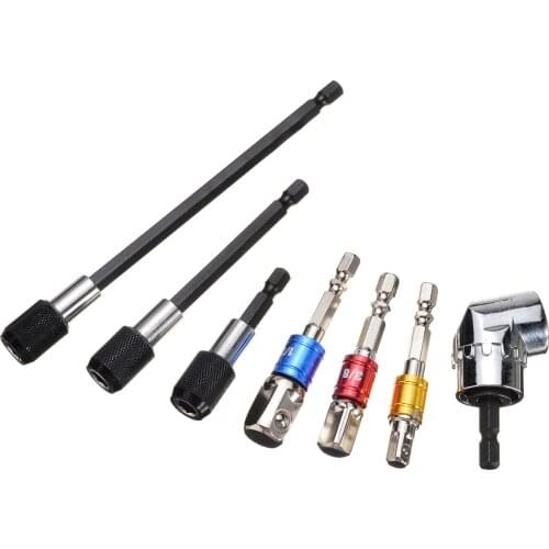 7pcs 105 Degree Hex Drill Screwdriver Tool Parts Set Magnetic Socket Holder Adapter Extension Bit Power Driver Wrench