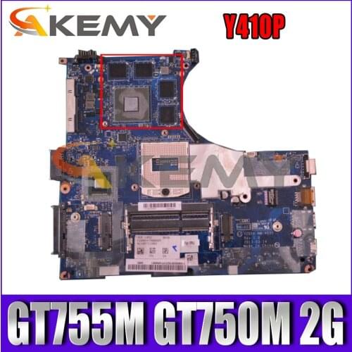 Akemy VIQYO NM-A031 Is Suitable For Lenovo Y410P Laptop Motherboard 11S90003628 PGA947 GPU GT755M GT750M 2G DDR3 Work