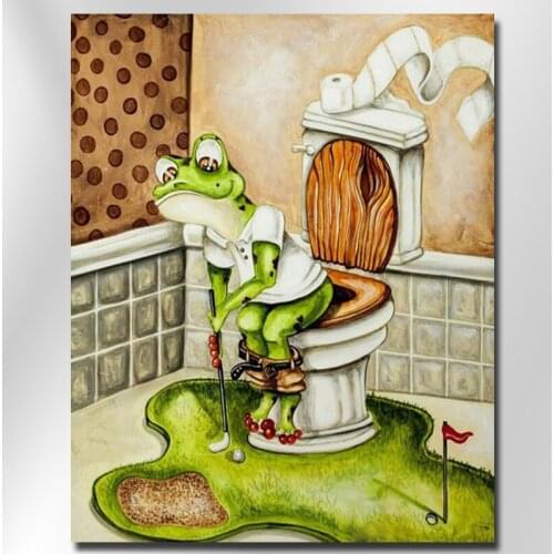 Diamond Painting animal DIY Diamond Painting Frog On Toilet Full Drill Rhinestone cross stitch kits handmade embroider Crafts