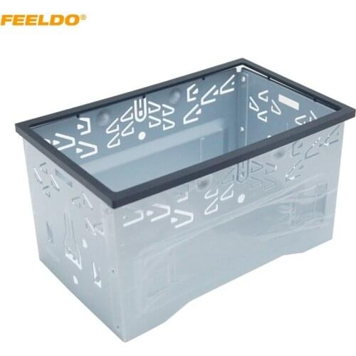 FEELDO 1Set Car Radio Refitting ISO 2DIN Installation Metal Cage Stereo Frame for Volkswagen Series Jetta Chico Golf Bora/Polo