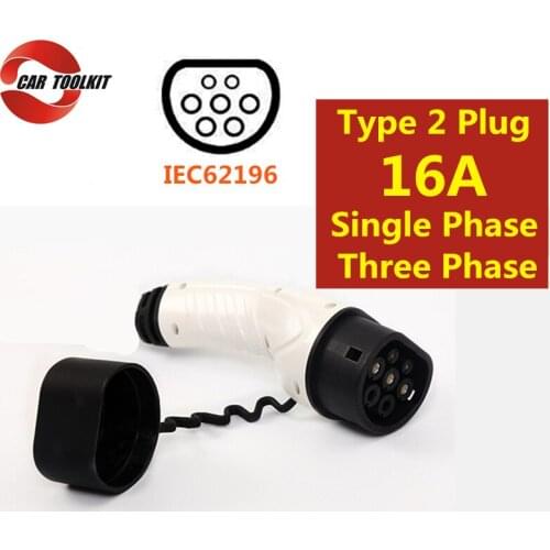 EV Car Charger Type 2 Plug 16A Single Phase Three Phase IEC62196 EVSE Connector for Electric Vehicle Adapter 110V-250V 380V-415V