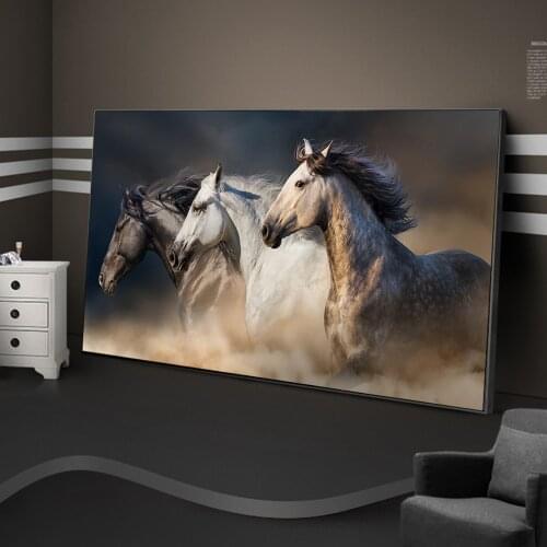 Large Canvas Painting Running Horses Posters Print Wall Art Picture for Living Room Bedroom Decorative Home Decor