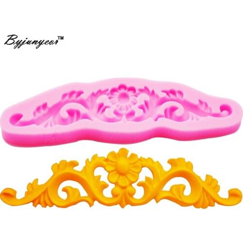 Byjunyeor M393 Flower Relief UV Resin Silicone Mold Fondant Chocolate Candy Lollipop Crystal Epoxy Soft Clay Bake Tool