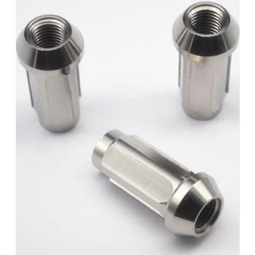 Custom Gr5 titanium wheel lock lug nut M12*1.5*45mm (20 pieces)