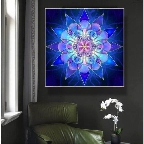 Mandala Decorative Mural Modern Sofa Background Wall Decorative Painting Canvas Poster For Living Room Bedroom Dining Room Wall