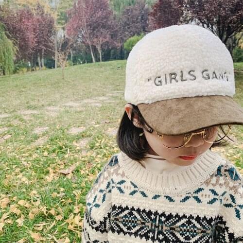 Kids Winter Lambswool Snapback Baseball Caps Spring Autumn Boy Girl Toddler Child Warm Thermal Fashion Sun Hats Baby Accessories