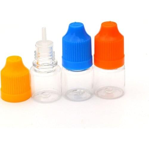Hot Clear 3ml PET Plastic Dropper Bottles with Childproof Cap And Long Tip for E Liquid Empty Needle Bottle