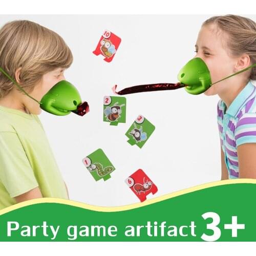 Tricky Props Greedy Snake Chameleon Lizard Sticking Out Tongue To Grab Food Interactive Competitive Parent-child Board Game Toy