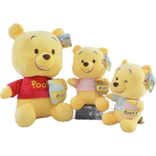 Disney 22/30cm Honey Pot Winnie the Pooh Bear Stuffed Animal Plush Doll Soft Cute Toy Children Birthday Gift