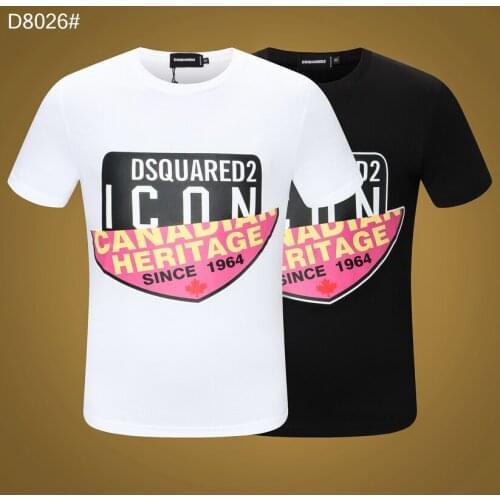 DSQUARED2-Mens O-Neck Short Sleeve T-Shirt DSQ2 Letter Print Pure Cotton T-shirt Streetwear M-3XL Hip Hop Boyfriend gift