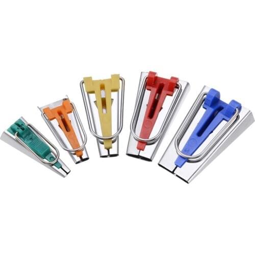 5Pcs 6/9/12/18/25mm Fabric Bias Tape Maker Kit Binder Foot For Binding Sewing Quilting Tools DIY Sewing Accessories