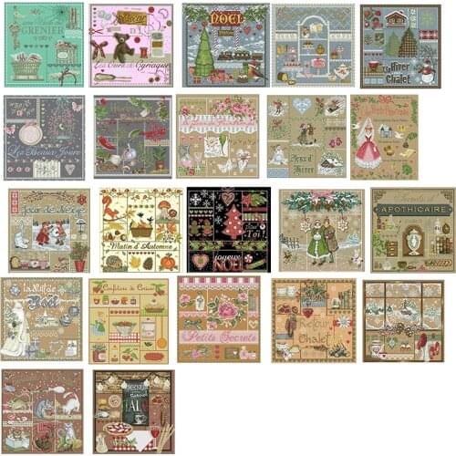 Lafite Series 1 patterns Counted Cross Stitch 11CT 14CT 18ct color Aida DIY Chinese Cross Stitch Kits Embroidery Needlework Sets