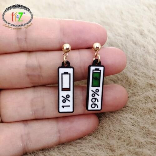 F.J4Z New Designer Funny Girls Earrings Stylish Power Sign of Phone Drop Earrings Women Statement Jewelry Gifts Dropship