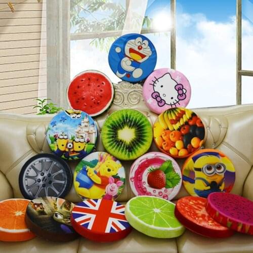 New 3D Fruits&cartoon Cushion Office Chair Back Decorative pillows home decor Sofa Round Nap Seat cushion Waist Pillows ZD002