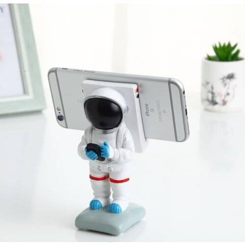 Resin Astronaut Desk Decoration Sculpture Phone Stand Statue Phone Holder Home Decor Desk Toy Birthday Christmas Gift