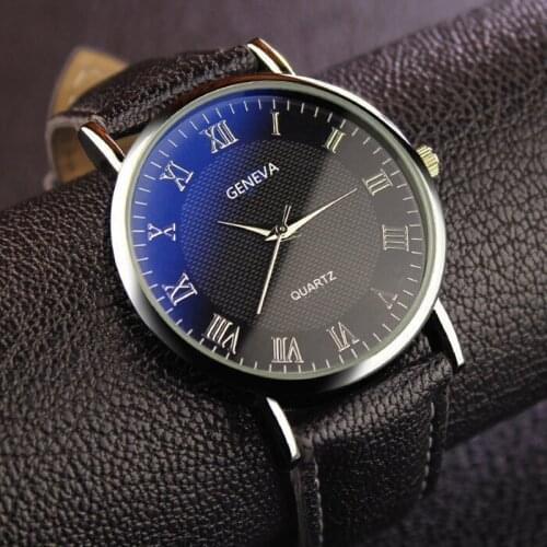 2021 Hot Popular Mens Watch Blue Light Dazzling Roman Scale Mens Watch Belt Simple Fashion Quartz Watch Designer Watch