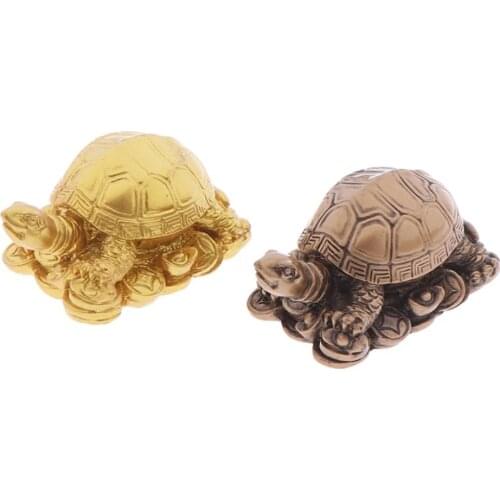 Lucky Feng Shui Money Resin Turtle Tortoise Figurine Desktop Ornament for Home Garden Office Tabletop Decoration Accessories
