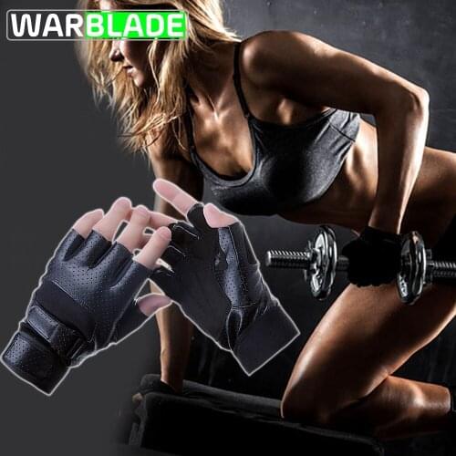 WarBLade Gym gloves dumbbell Half Finger Fitness Fingerless Sport Training Gloves Men Women Weight Lifting Gloves Protect Wrist