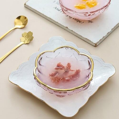 Glass Bowl Ceramic Plate Set Breakfast Bowl Dish Milk Fruit Dessert Bowl Home Decor Food Storage Container Kitchen Tableware