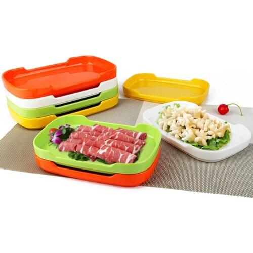 Dinner Plates Rectangle Dish Platos Colorful Tray Food Containers Trays Assiette Kitchen Utensils Christmas Plates Sets 6pcs/set