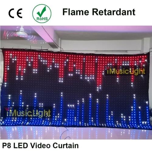 LED Motion Drape Stage Backdrop Video Curtain P8 3mtr x 4mtr PC/DMX Control Decoration Wedding Backdrop