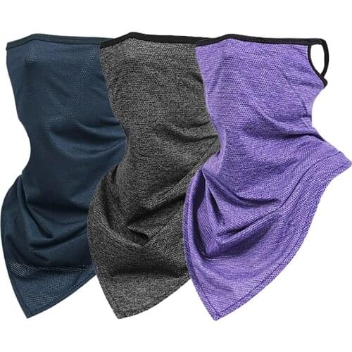 Triangle Bandana Face Scarves Hanging Ear Sunshade Dustproof Breathable Cycling Hiking Neck Cover Hanging Ear Triangle Scarf