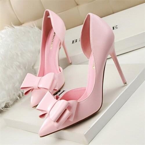 Shoes Bow Woman Pumps Sexy High Heels Shoes Women Stiletto Casual Women Heels Office Shoes Women Basic Pump Ladies Shoes