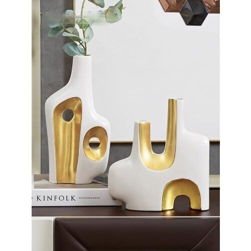 GY Creative Abstract Art Vase Decoration Flower Arrangement Nordic Style Living Room Entrance Desktop Soft Home Decoration