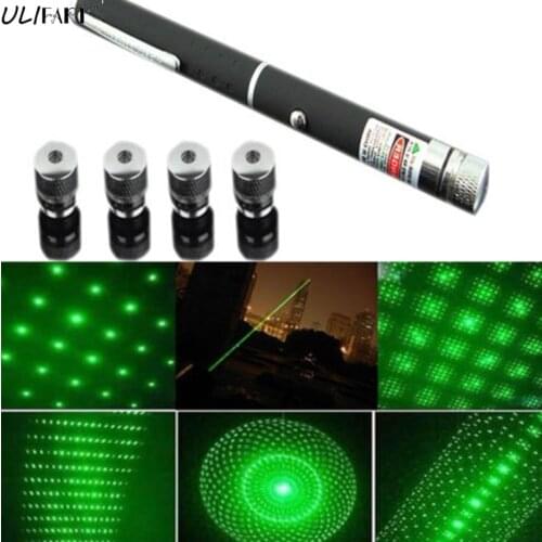 ULIFART 50Pcs/Lot Green 5-in-1 Star Laser Pointer pen 5mW 532nm Powerful Beam Lazer+5 Patterns Starry Head DHL Free Shipping