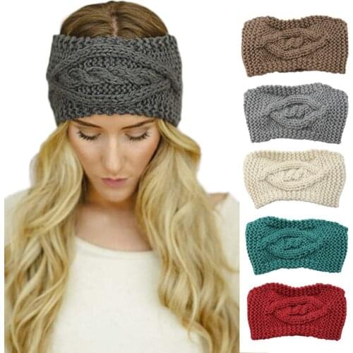 Knitted hair belt hand-woven head set eye model warm hairline headband autumn winter bun hair Korean version of hair ornaments