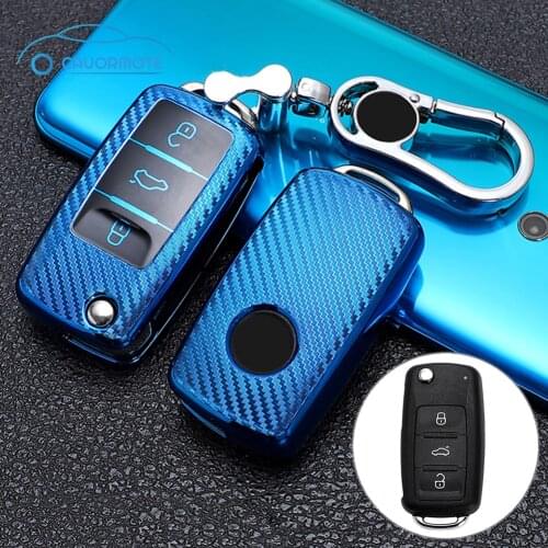 TPU Protective Remote Key Shell For Volkswagen Passat B7 Golf MK6 Polo MK5 Jetta Scirocco Beetle Eos Touran Keychain Key Case
