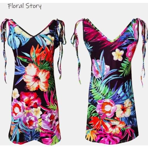Woman Summer Dress FLORAL STORY 2021 Tank-Top Short Dress Flower Printed Bodycon Sexy Dress Many Ways Wear Women Bandage Dress