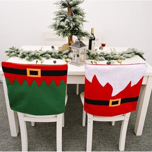 1pcs Christmas Chair Cover Festival Santa Claus Snowman Stool Cover Holiday Party Restaurant Dinner Table Ornaments