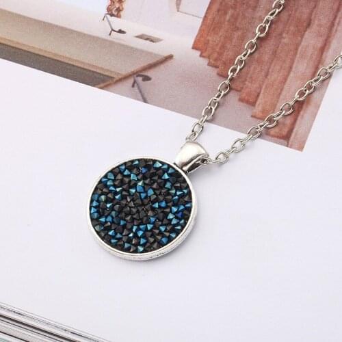 10 Cone color geometric round Enamel Crystal Zircon necklace Rhinestone Cartoon Kawaii Cubic Zirconia Colorful pendant jewelry