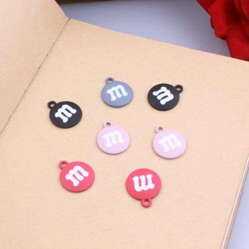 10pcs/lot Popular Enamel Charms Bracelets DIY Alloy Chocolate Beans Design Pendant For DIY Earring Jewelry Accessories YZ297