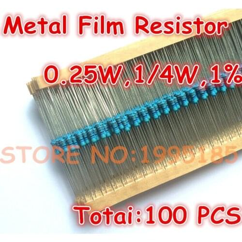 100pcs/lot 510R 510 ohm 1% 1/4W 510R Metal Film 510Rohm 0.25W 1% ROHS