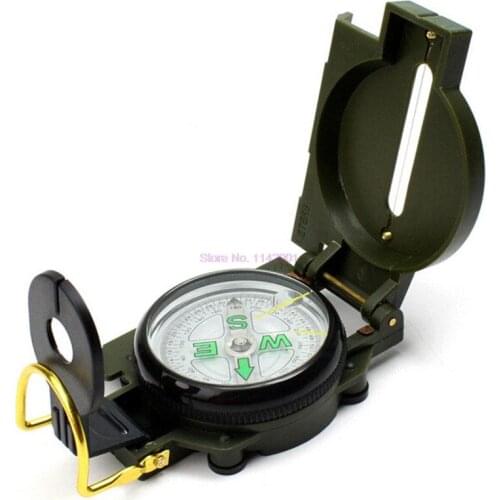 100 pcs Portable Army Green Folding Lens Compass Military Multifunction Outdoor Compass Boat Compass Dashboard