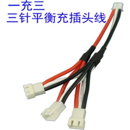 2pcs 3-in-1 Balanced charging line cable for 7.4V battery