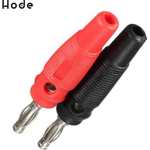 2pcs Red Black 4mm Banana Plug Connector High Quality Male Solderless Screw Stackable Copper Banana Plugs