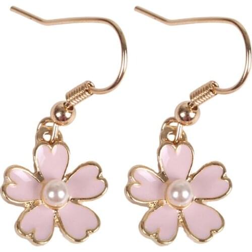 20 pair /lot fashion jewelry metal enamel flower sakura earring for women
