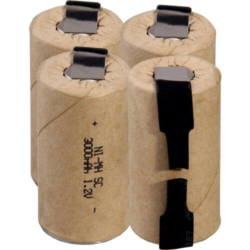 3000mAh for cordless drills 1.2V soldering tape sub C battery flat top SC batteries akkumulator NIMH for metabo for B&D