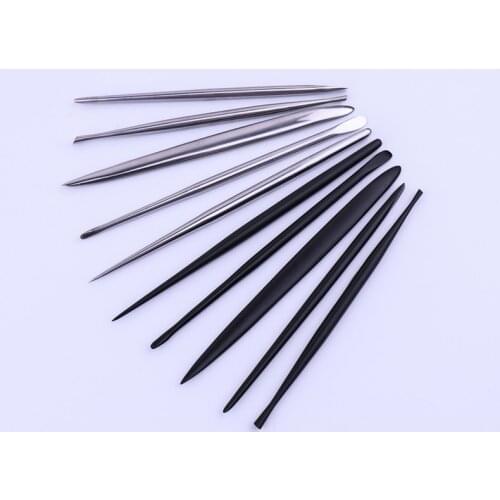5pcs/set New High Quality Professional Black Silver Metal Clay Tools Sugru Polymer Clay Tools Polymorph Pottery Sculpting Tools