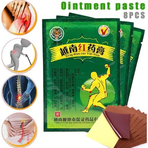 8Pcs Vietnam Red Tiger Balm Body Massager Relaxation Herbal Plaster Pain Relief Patch Medical Plaster Ointment Joints
