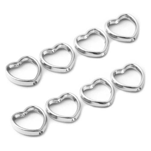 100pcs/lot 15mm heart Connector Acrylic Pendant For DIY bracelet Jewelry Making gh4s