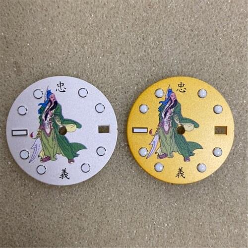 28.5MM Watch Dial with Green Luminous for SKX007 NH35 Watch Movement Repair Parts