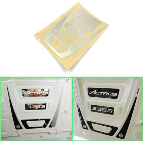 Decorative Stickers on The Rear of The Car Shell for 1/14 Tamiya RC Truck Trailer tipper Benz Actros Acros 1851 3363 Diy Parts