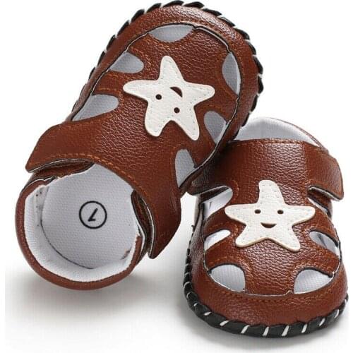 Newborn Baby Boys Girls PU Leather star print casual Soft Sole Shoes Trainers Size 0-18 Months