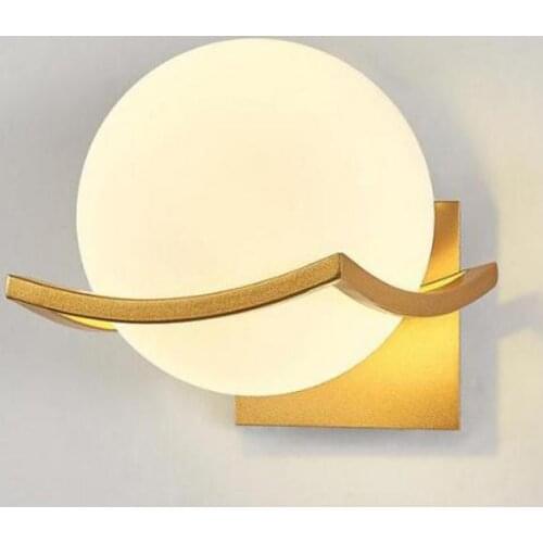 Bedroom Round Wall Lamp Modern Concise Aisle Creative Led Bedside Lamp Staircase Study Living Room Television Wall Light
